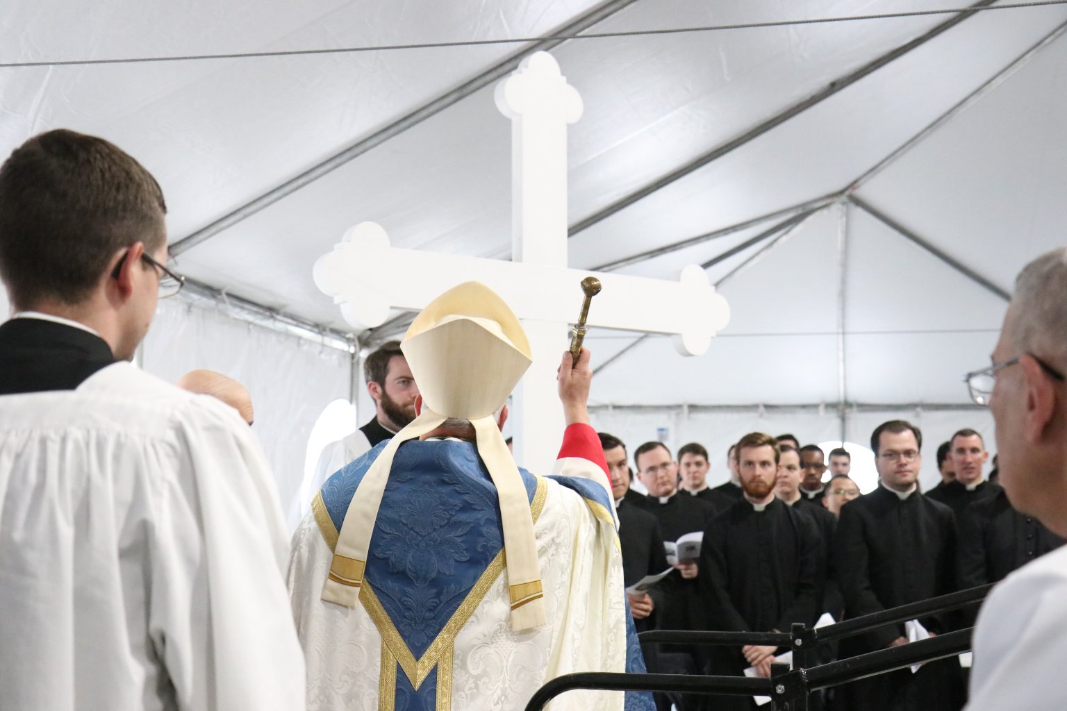 December 8, 2022 - Archbishop Nelson Pérez blessed the Cross made by seminarians Robert Bollinger (II Theology) and Gregory Miller (III Theology).